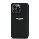 Apple iPhone 15 Pro Max Uyumlu Kılıf Aston Martin Orjinal Lisanslı Victory Dizayn PU Deri Metal Logolu Kapak