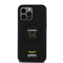 Apple iPhone 14 Pro Max Uyumlu Kılıf Aston Martin Orjinal Lisanslı M-safe Şarj Özellikli PU Deri Alonso 14 Baskılı Kapak