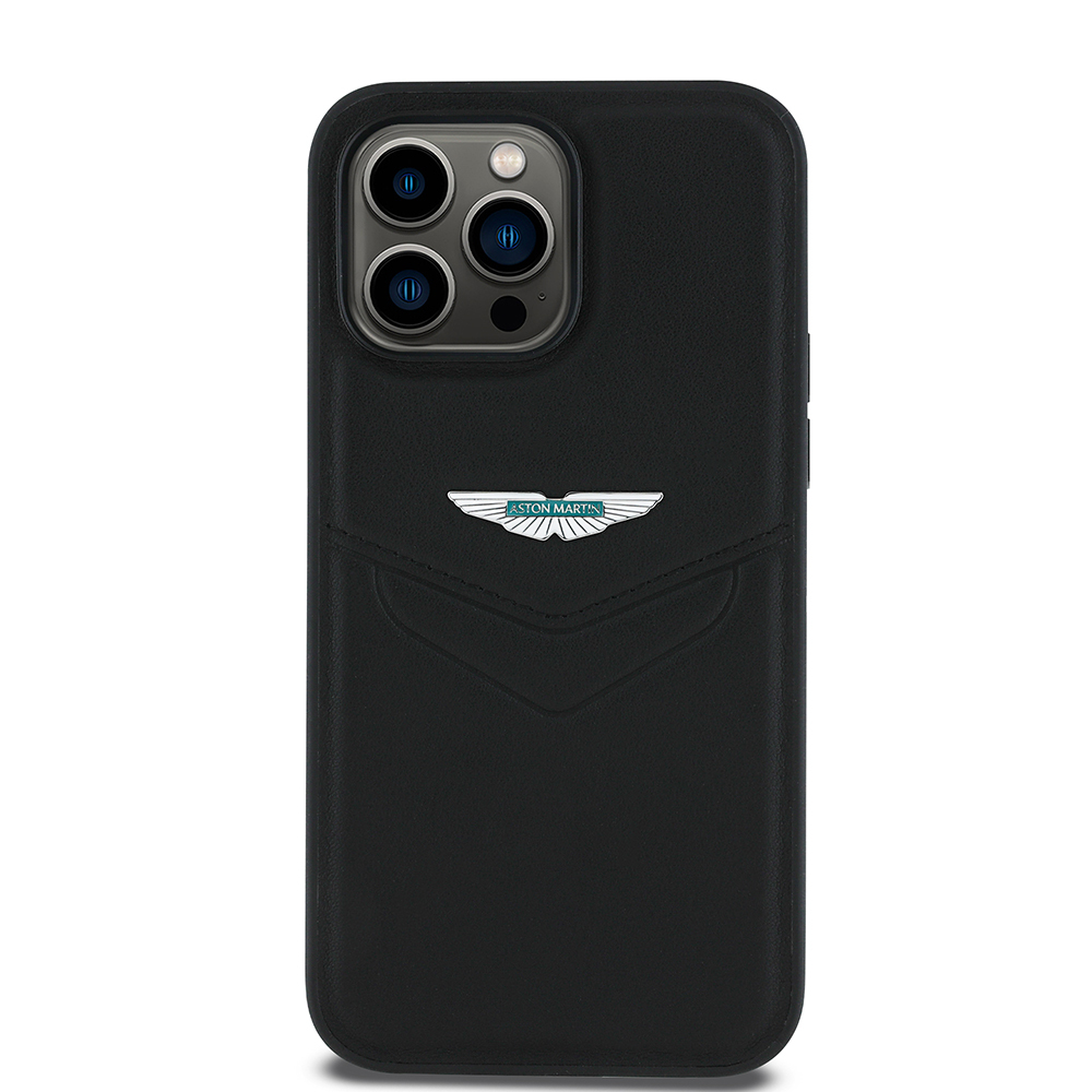 [RNZ-TA115090] Apple iPhone 14 Pro Max Uyumlu Kılıf Aston Martin Orjinal Lisanslı Victory Dizayn PU Deri Metal Logolu Kapak