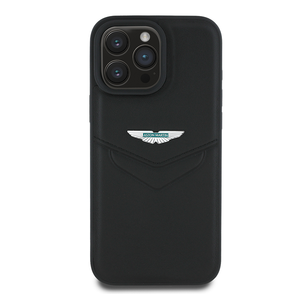 [RNZ-TA115092] Apple iPhone 16 Pro Uyumlu Kılıf Aston Martin Orjinal Lisanslı Victory Dizayn PU Deri Metal Logolu Kapak