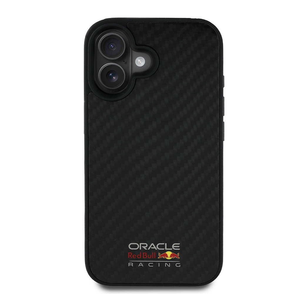 Apple iPhone 16 Uyumlu Kılıf Redbull Orjinal Lisanslı M-safe Şarj Özellikli Karbon Fiber Tasarımlı Parlayan Logolu Kapak