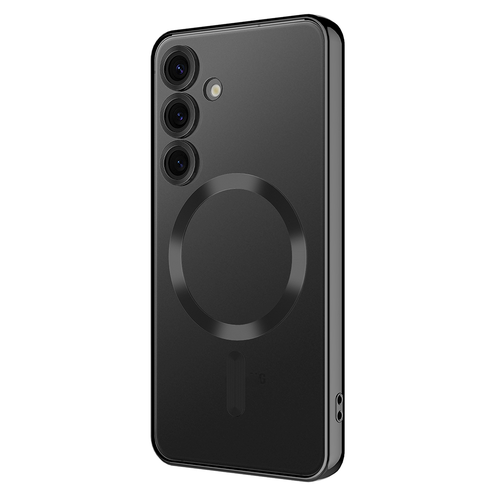 [RNZ-TA115174] Samsung Galaxy S24 FE Uyumlu Kılıf Kamera Korumalı M-safe Wireless Şarj Özellikli Zore Demre Kapak (Siyah)