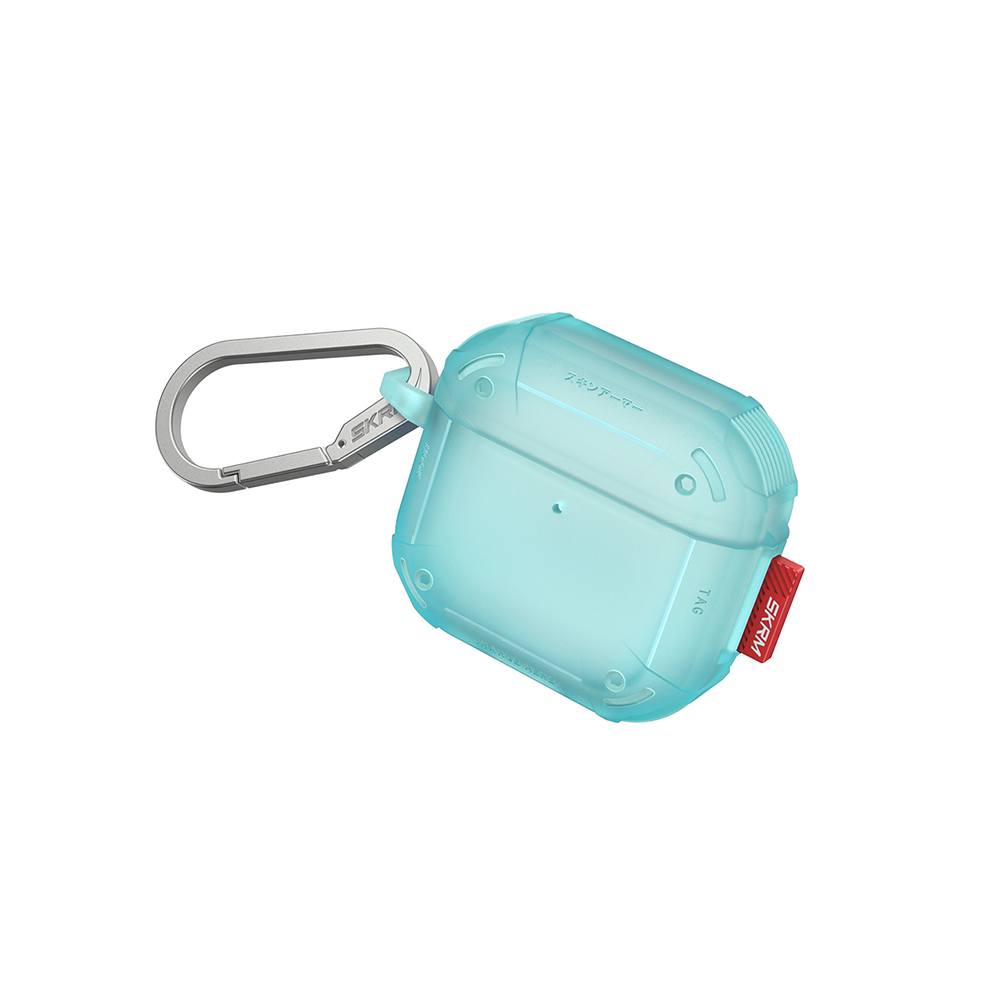 Apple Airpods 4 Uyumlu Kılıf Airbagli Yivli Köşe Tasarımlı 360 Derece Tam Koruma Skinarma Mecha CE Kılıf