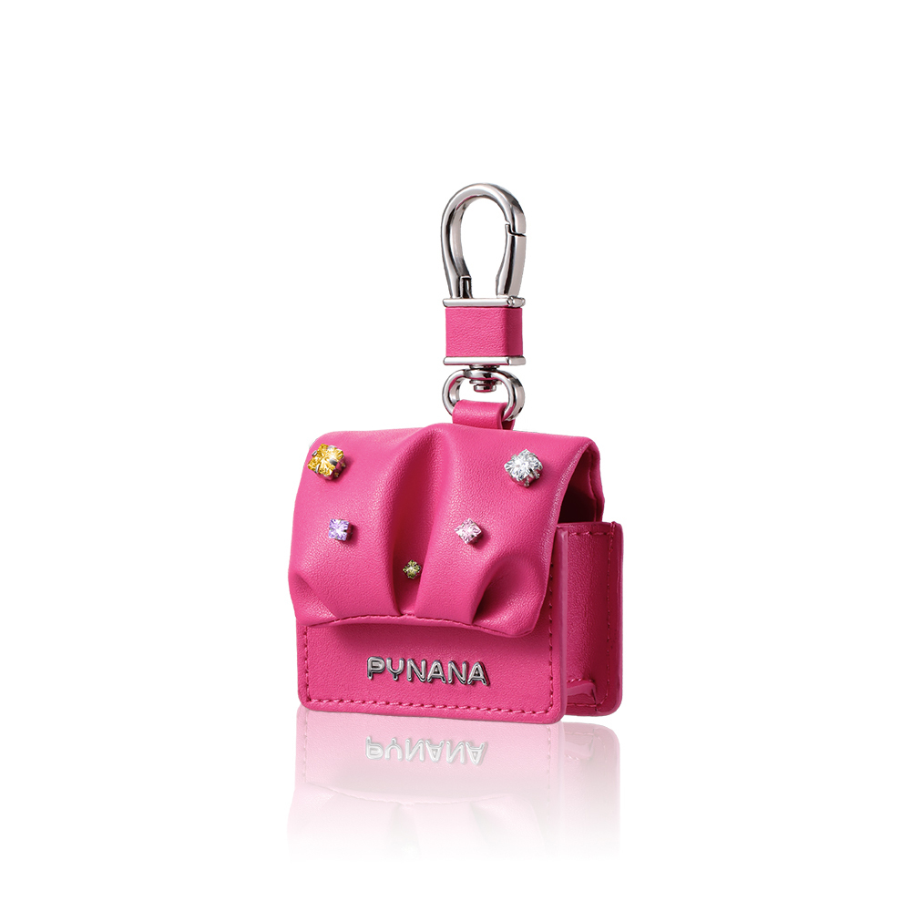 Apple Airpods Pro 2 Uyumlu Kılıf PU Deri Çanta Tasarımlı Taşlı Pynana Sugar Cube Serisi Kapak