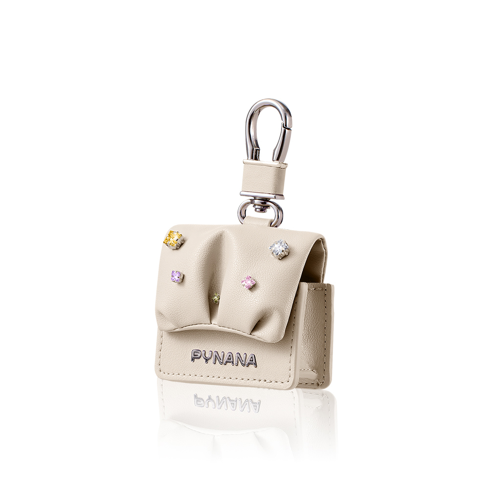 Apple Airpods Pro 2 Uyumlu Kılıf PU Deri Çanta Tasarımlı Taşlı Pynana Sugar Cube Serisi Kapak