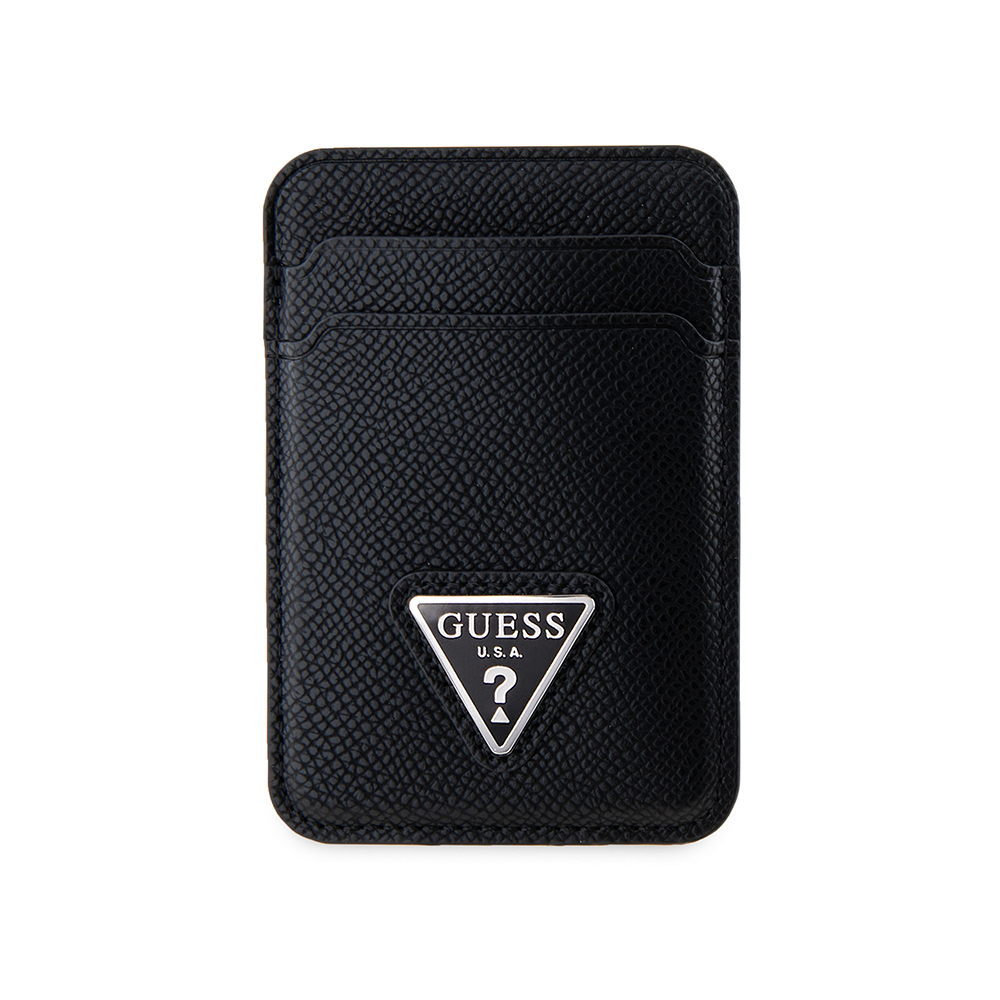 Guess Orjinal Lisanslı 2 Hazneli Üçgen Logolu Deri Magnetik Kartlık