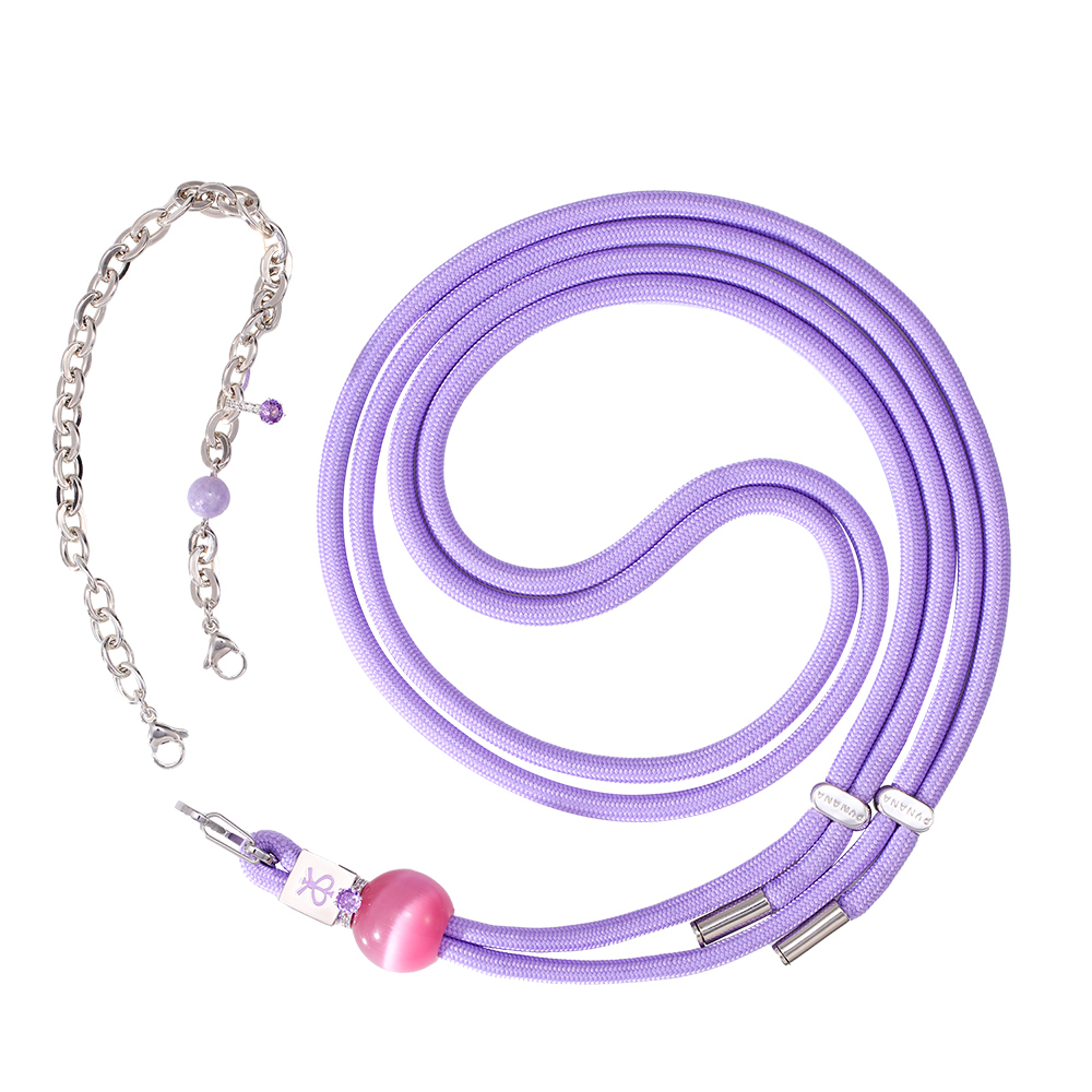 [RNZ-TA115287] Pynana Charm Serisi 2 in 1 Halat Telefon Boyun Askı İpi (Mor)