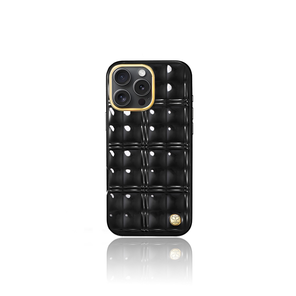 [RNZ-TA115347] Apple iPhone 16 Pro Uyumlu Kılıf Askı Aparatlı Pynana Metal Grid Kapak (Siyah)
