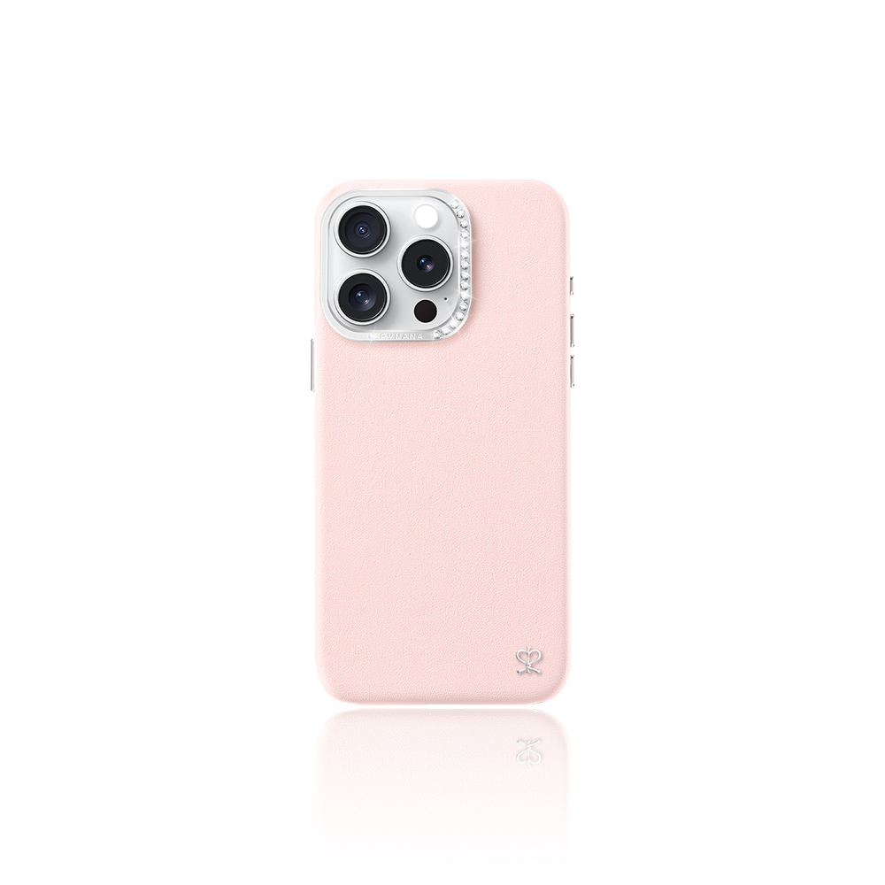 [RNZ-TA115339] Apple iPhone 15 Pro Uyumlu Kılıf Suni Deri Tasarımlı Pynana Starry Serisi Kapak (Pembe)
