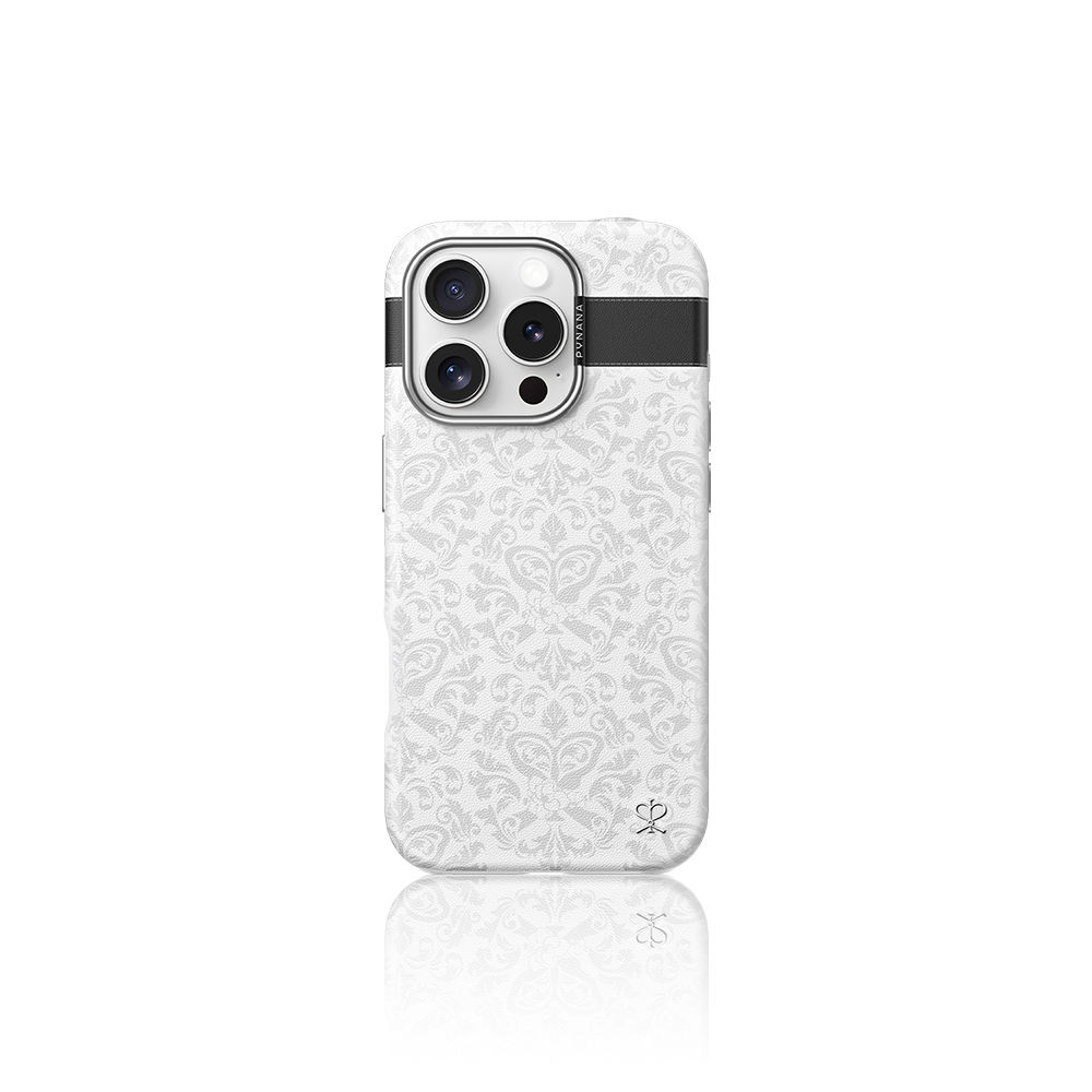 [RNZ-TA115394] Apple iPhone 15 Pro Max Uyumlu Kılıf M-safe Şarj Özellikli Suni Deri Tasarımlı Desenli Pynana Print Serisi Kapak