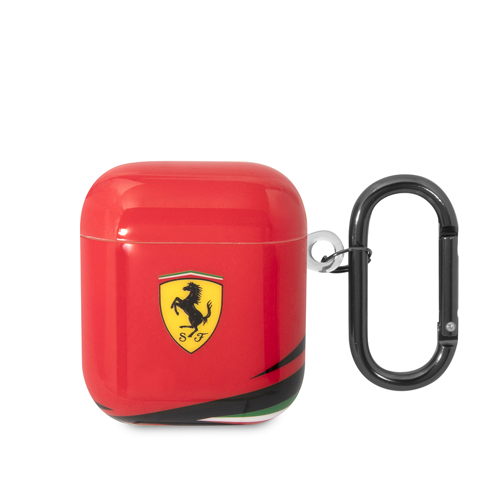 Apple Airpods Uyumlu Kılıf Ferrari Orjinal Lisanslı IML Baskılı Klasik Logolu TPU Kılıf
