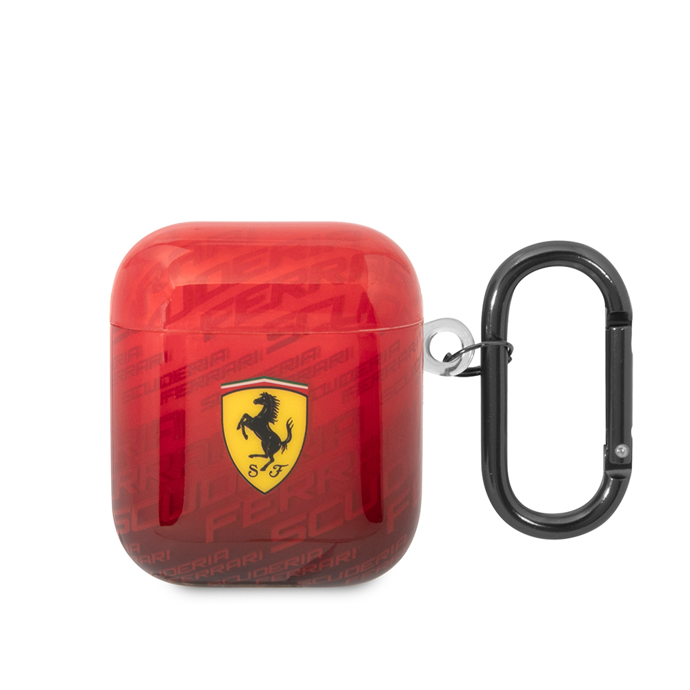 Apple Airpods Uyumlu Kılıf Ferrari Orjinal Lisanslı IML Baskılı Klasik Logolu SF Desenli TPU Kılıf