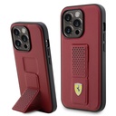 Apple iPhone 14 Pro Uyumlu Kılıf Ferrari Orjinal Lisanlı Klasik Metal Logolu Delikli Standlı Deri Kapak