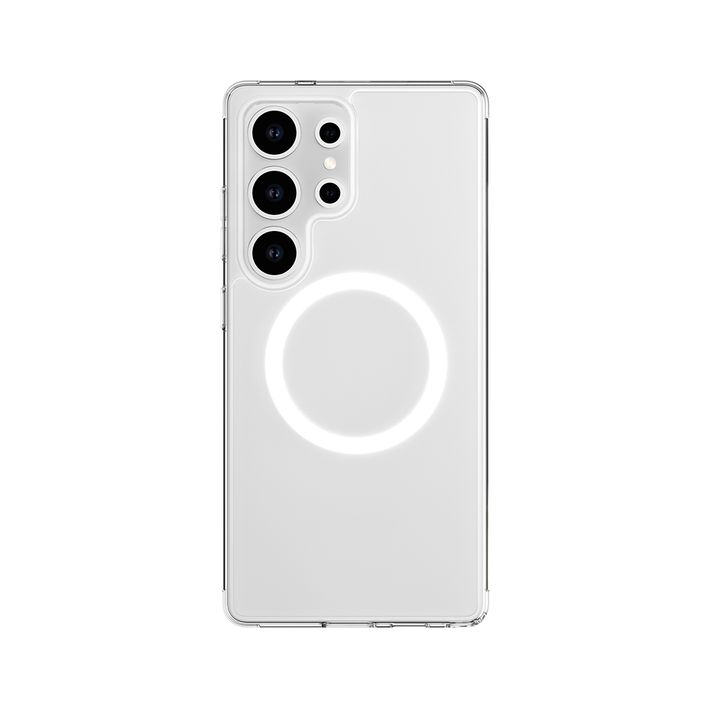 Samsung Galaxy S25 Ultra Uyumlu Kılıf M-safe Şarj Özellikli Raptic Crystal M-safe Serisi Şeffaf Kapak
