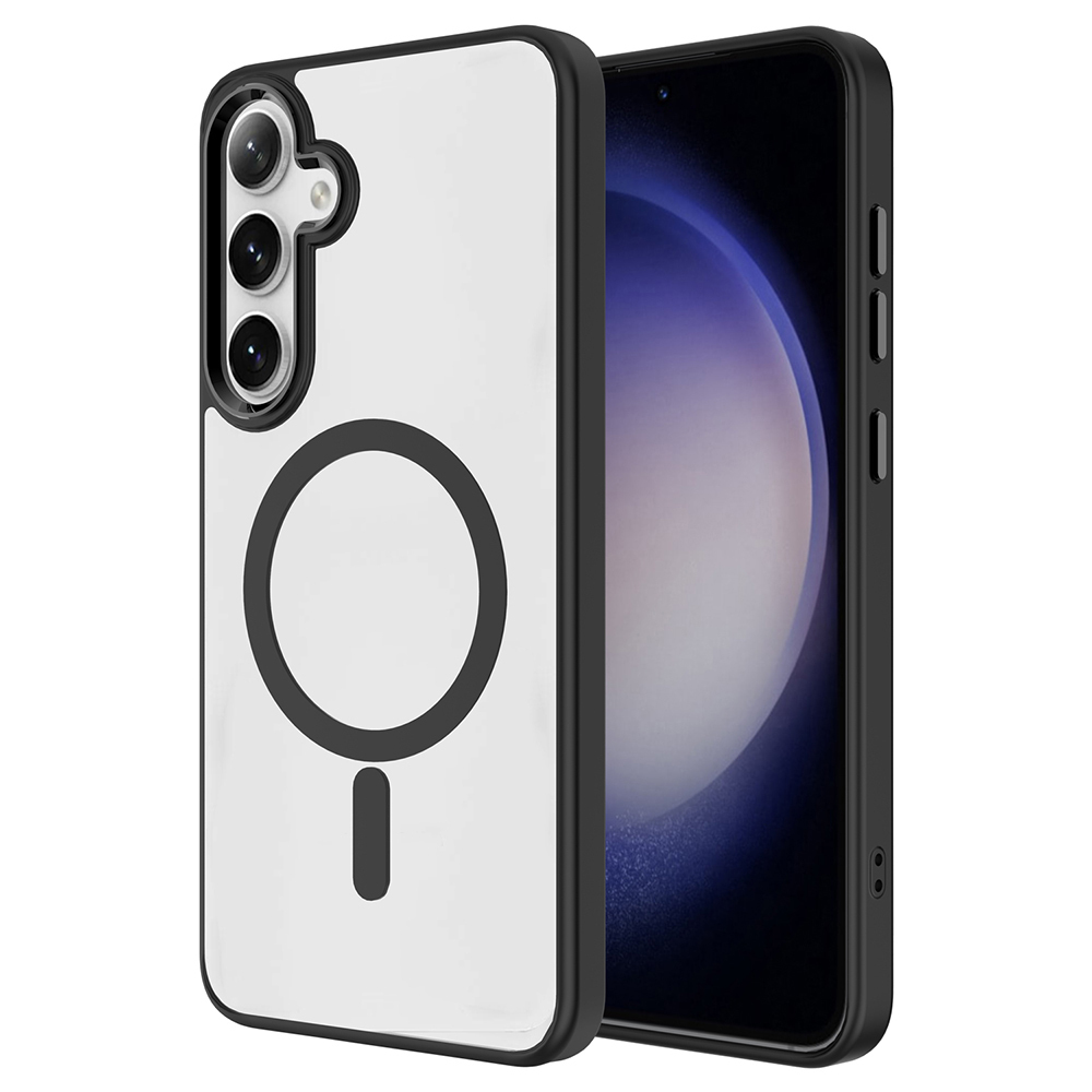 Samsung Galaxy S25 Uyumlu Kılıf M-safe Şarj Özellikli Zore Krom M-safe Silikon Kapak