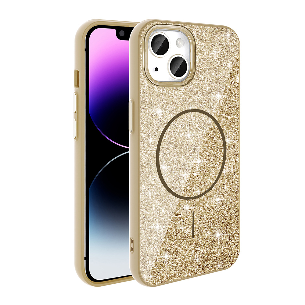 Apple iPhone 11 Uyumlu Kılıf M-safe Şarj Özellikli Parlayan Simli Zore Okso Kapak