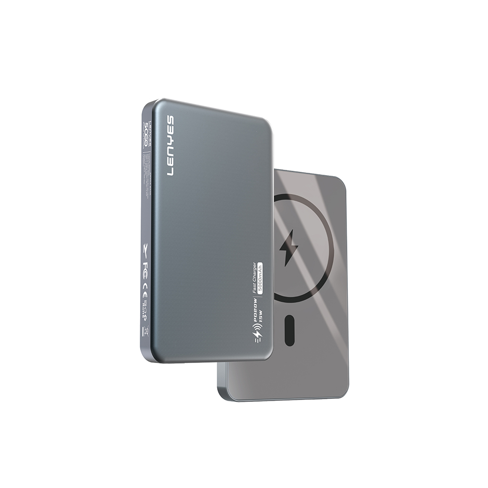Lenyes PW019D PD 20W Ultra İnce Hızlı Şarj Özellikli Wireless Powerbank 15W 5000mAh