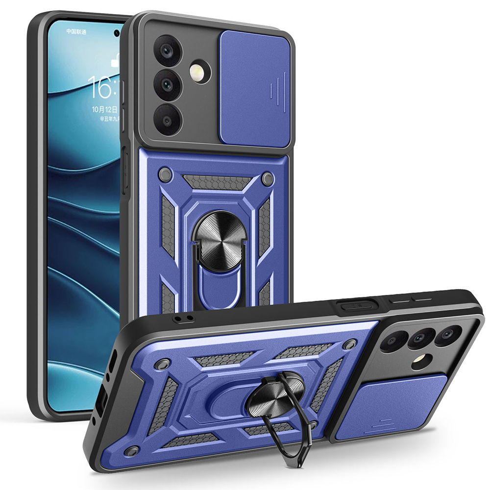 Samsung Galaxy A26 Uyumlu Kılıf Magnetik Standlı Kamera Korumalı Zore Sürgülü Vega Kapak