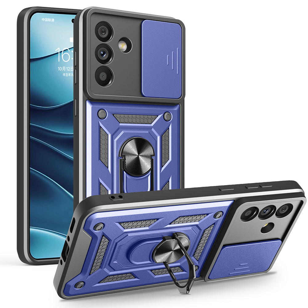 Samsung Galaxy A56 Uyumlu Kılıf Magnetik Standlı Kamera Korumalı Zore Sürgülü Vega Kapak