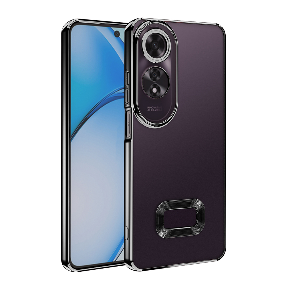 [RNZ-TA115530] Oppo A60 Uyumlu Kılıf Kamera Korumalı Logo Gösteren Zore Omega Kapak (Siyah)