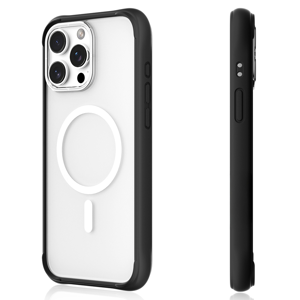 [RNZ-TA115578] Apple iPhone 15 Pro Max Uyumlu Kılıf M-safe Şarj Özellikli Airbagli Youngkit Dynamic 2 Serisi Kapak (Siyah)