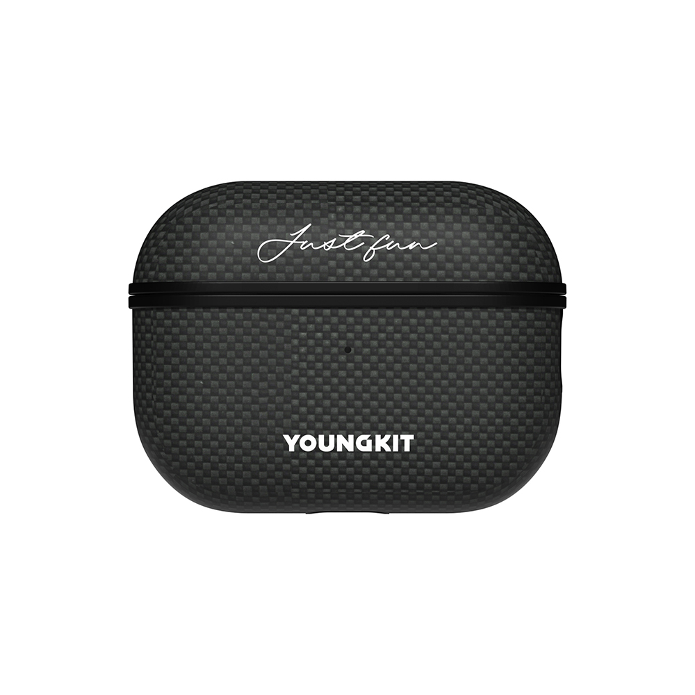 [RNZ-TA116077] Apple Airpods Pro 2 Uyumlu Kılıf M-safe Şarj Özellikli Aramid Fiber Youngkit 1500D Kevlar Extreme Wing Serisi Kapak (Siyah)