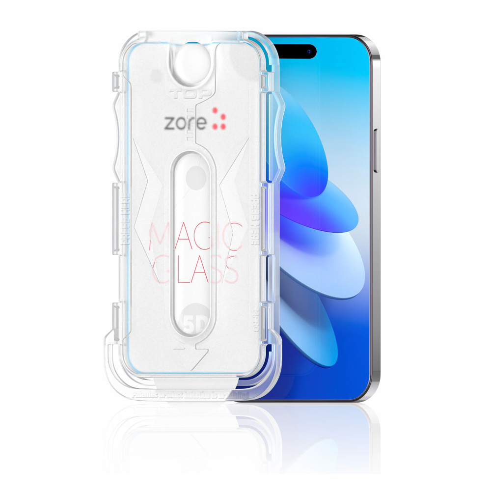 [RNZ-TA116300] Apple iPhone 16E Uyumlu Zore Kolay Uygulama Aparatlı 5D Magic Glass Cam Ekran Koruyucu