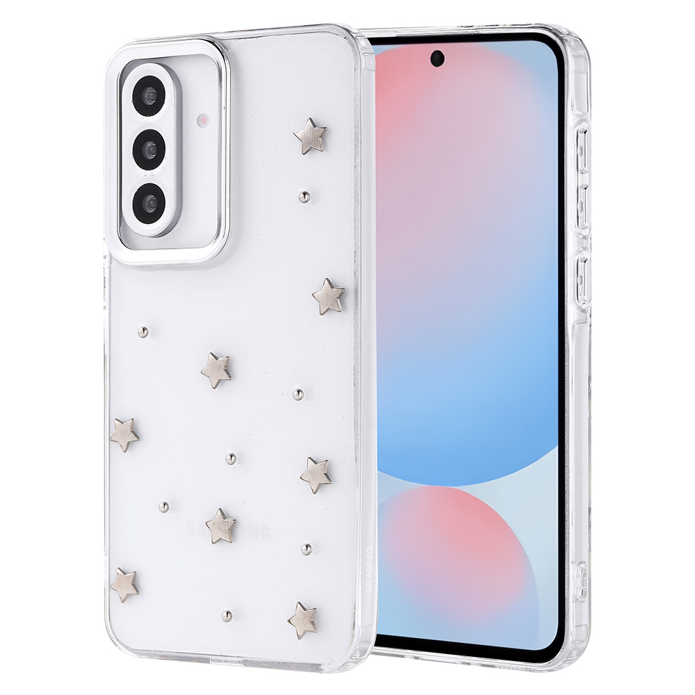 Samsung Galaxy A56 Uyumlu Kılıf Airbag Tasarımlı Simli Şeffaf Zore Kutup Kapak
