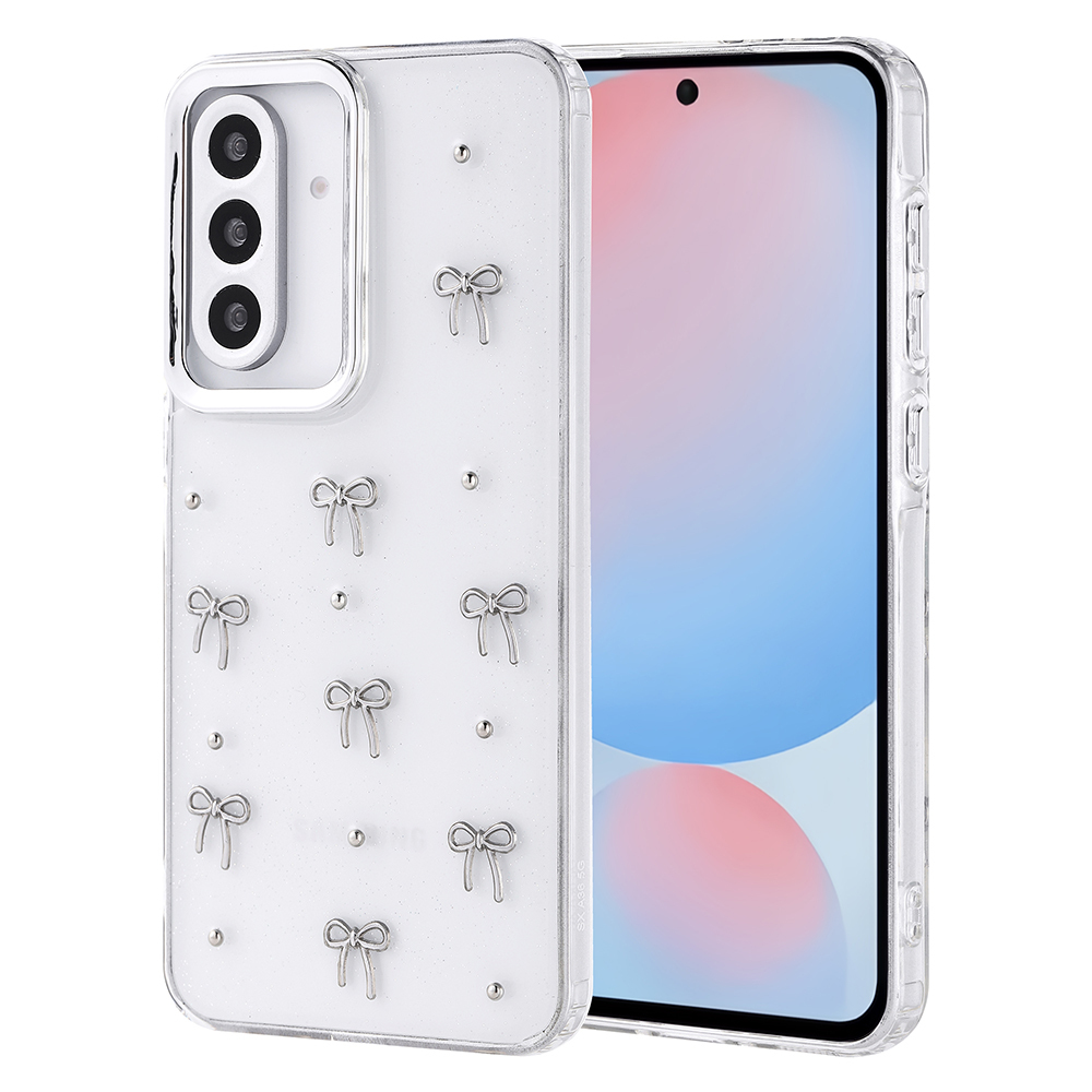 Samsung Galaxy A56 Uyumlu Kılıf Airbag Tasarımlı Simli Şeffaf Zore Kutup Kapak