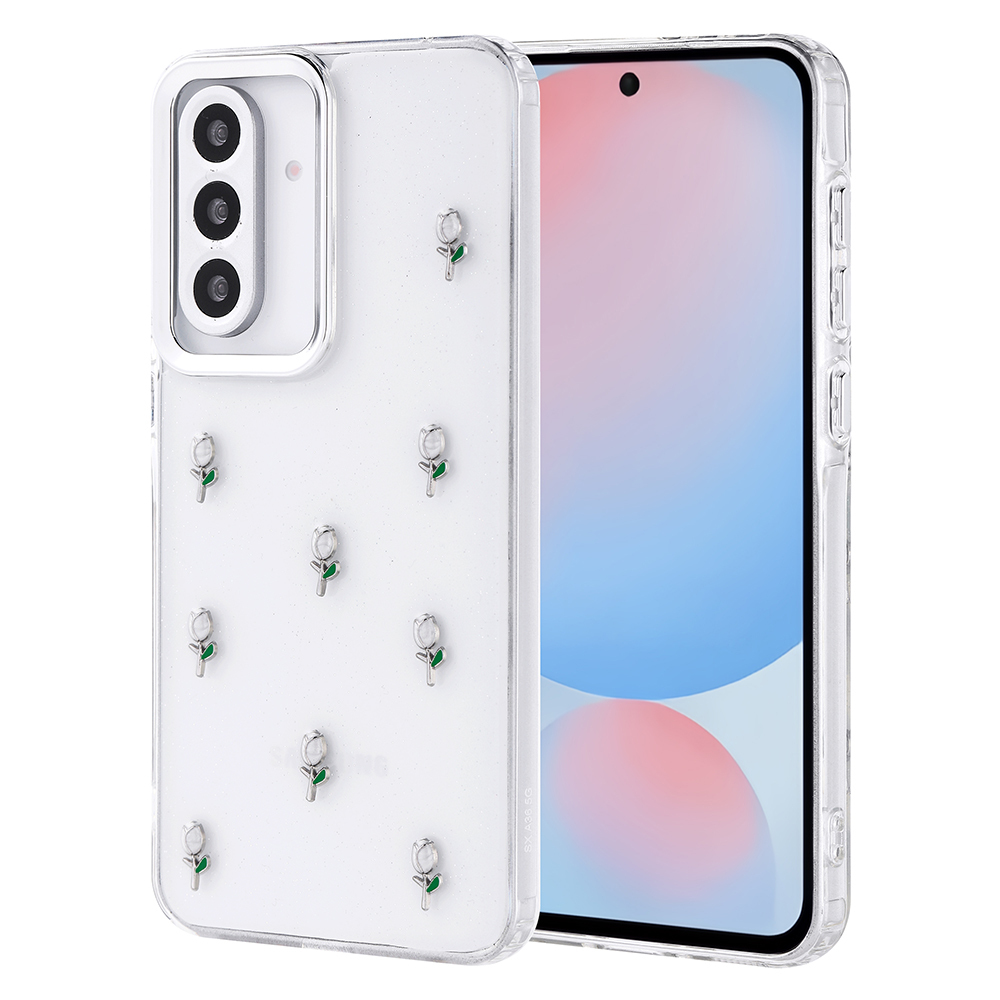 Samsung Galaxy A56 Uyumlu Kılıf Airbag Tasarımlı Simli Şeffaf Zore Kutup Kapak