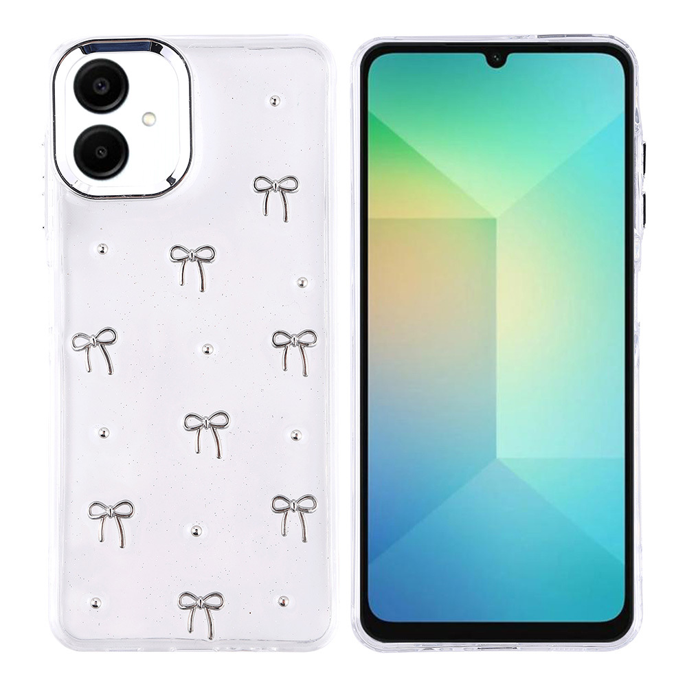 Samsung Galaxy A06 Uyumlu Kılıf Airbag Tasarımlı Simli Şeffaf Zore Kutup Kapak