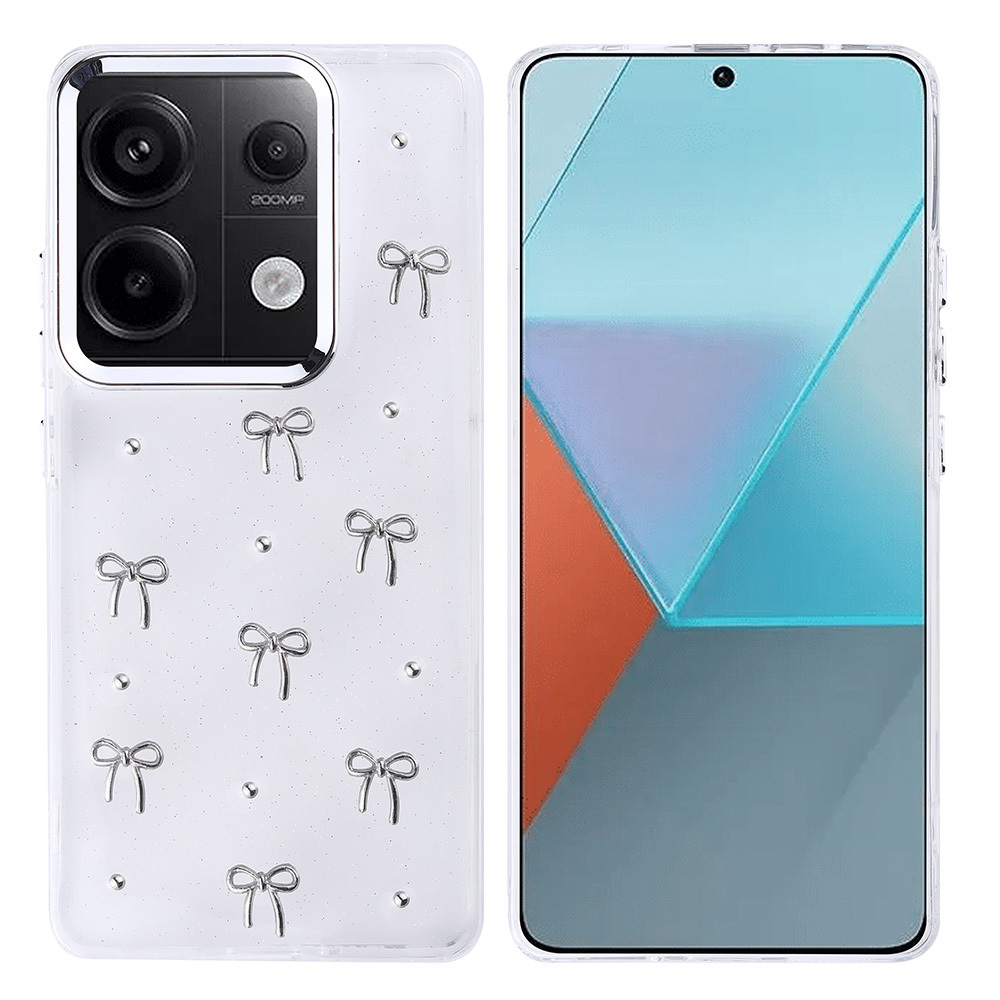 Xiaomi Redmi Note 13 Pro 4G Uyumlu Kılıf Airbag Tasarımlı Simli Şeffaf Zore Kutup Kapak