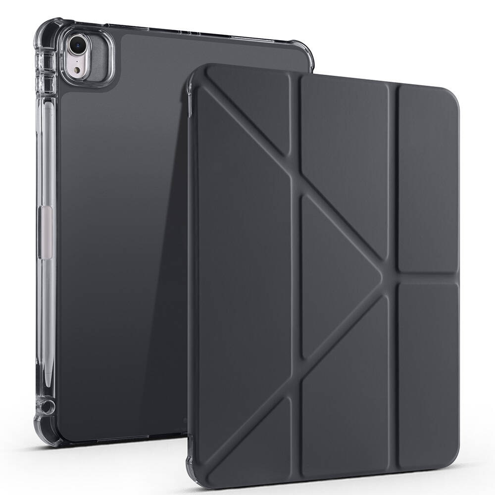 [RNZ-TA116987] Apple iPad Air 11 2025 M3 Uyumlu Kılıf Zore Tri Folding Kalem Bölmeli Standlı Kılıf (Siyah)