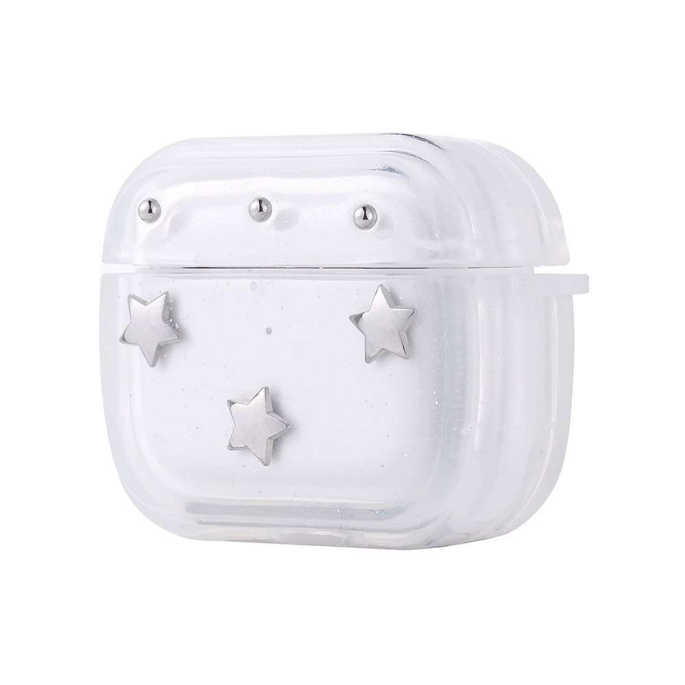 Apple Airpods 3. Nesil Uyumlu Zore Airbag 44 Airbag Tasarımlı Simli Şeffaf Kutup Kılıf