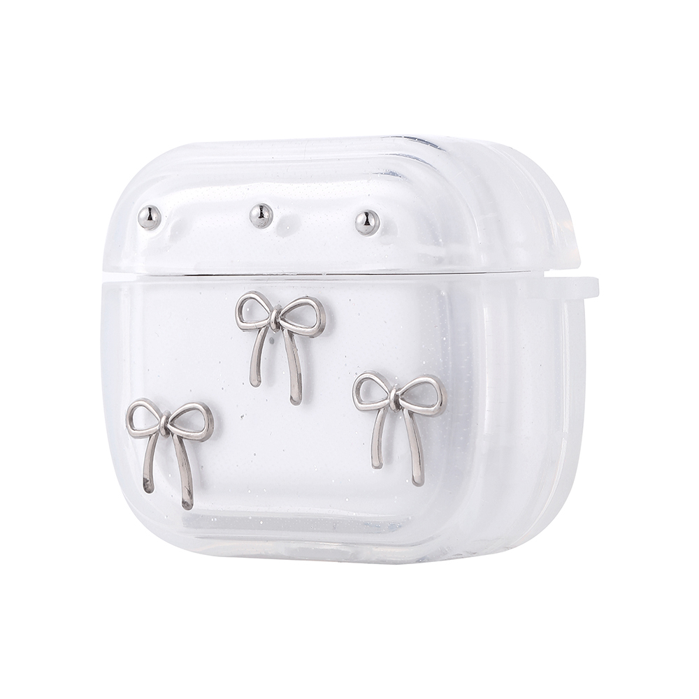 Apple Airpods 3. Nesil Uyumlu Zore Airbag 44 Airbag Tasarımlı Simli Şeffaf Kutup Kılıf