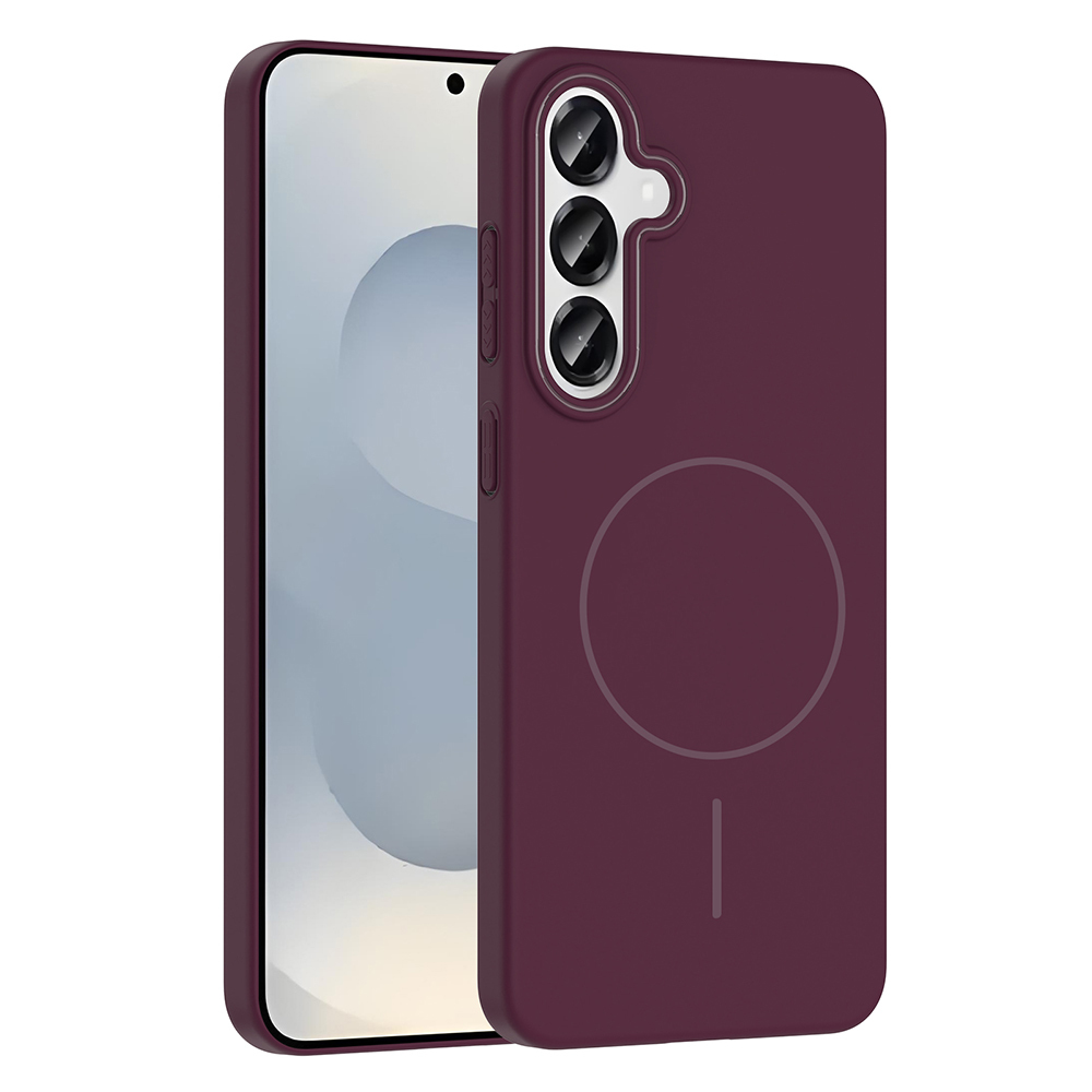 Samsung Galaxy S25 Plus Uyumlu Kılıf M-safe Şarj Özellikli Zore Ruby Sert Kapak