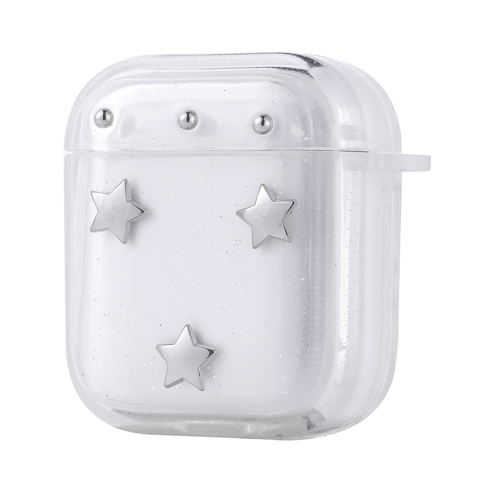 Apple Airpods Uyumlu Zore Airbag 44 Airbag Tasarımlı Simli Şeffaf Kutup Kılıf