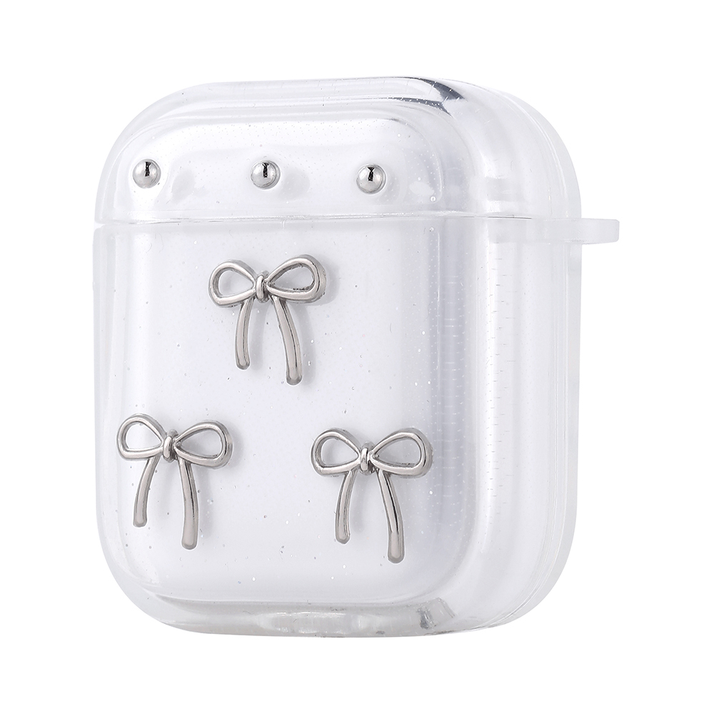 Apple Airpods Uyumlu Zore Airbag 44 Airbag Tasarımlı Simli Şeffaf Kutup Kılıf