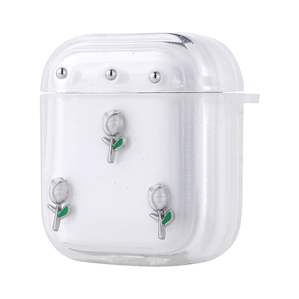Apple Airpods Uyumlu Zore Airbag 44 Airbag Tasarımlı Simli Şeffaf Kutup Kılıf