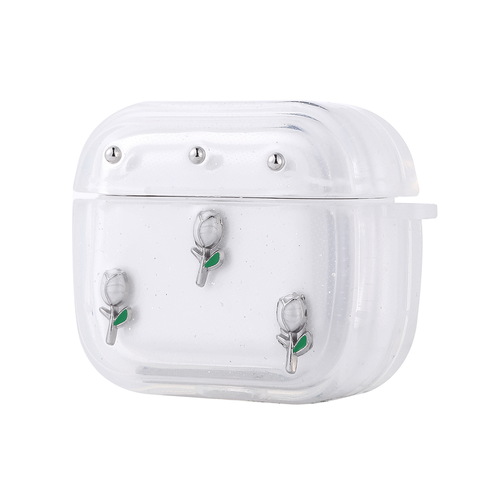 Apple Airpods 4 Uyumlu Zore Airbag 44 Airbag Tasarımlı Simli Şeffaf Kutup Kılıf