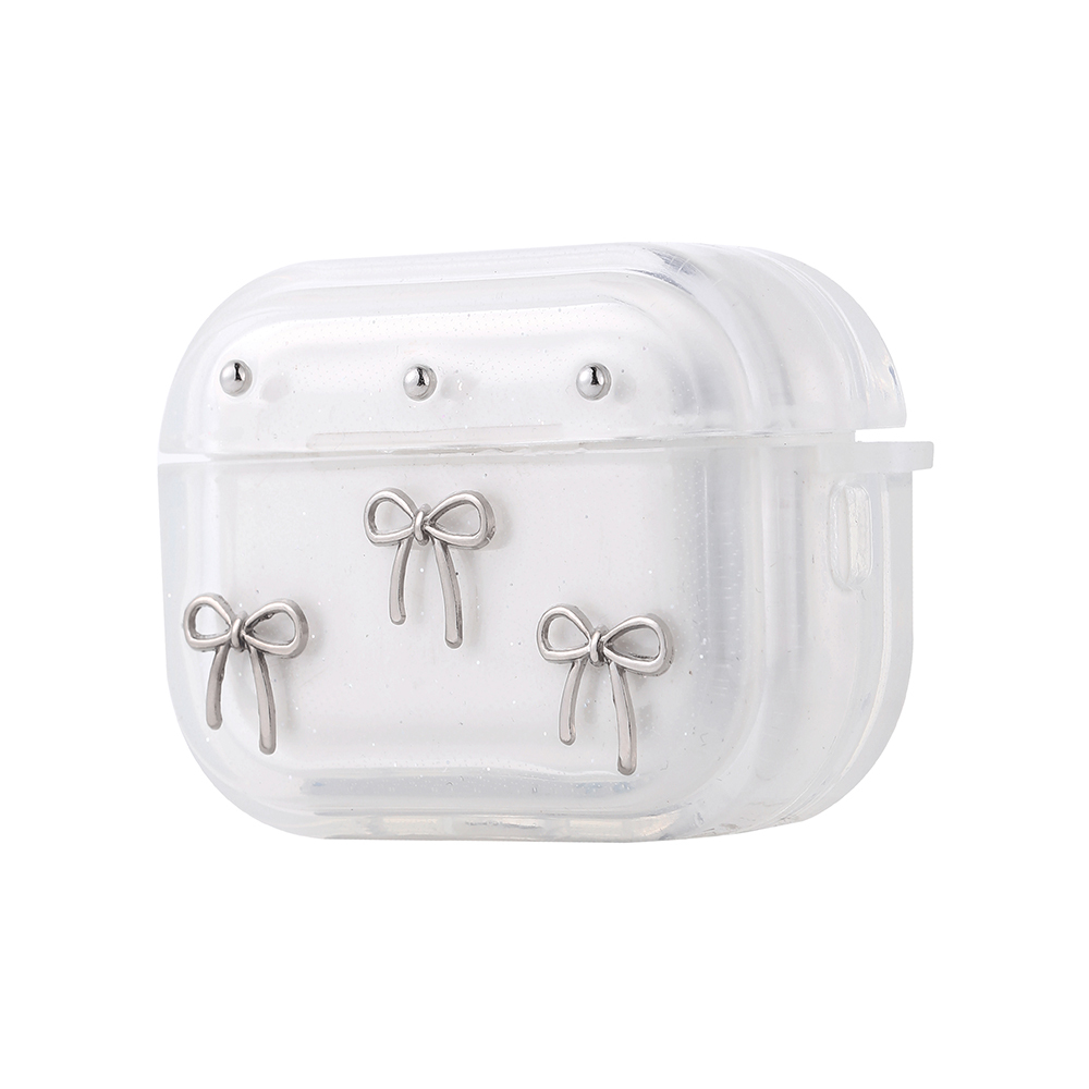 Apple Airpods Pro 2 Uyumlu Zore Airbag 44 Airbag Tasarımlı Simli Şeffaf Kutup Kılıf