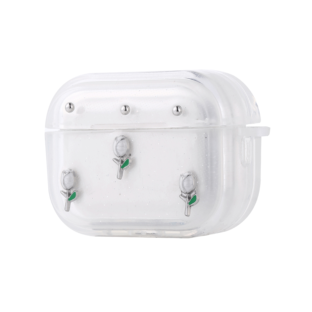 Apple Airpods Pro 2 Uyumlu Zore Airbag 44 Airbag Tasarımlı Simli Şeffaf Kutup Kılıf