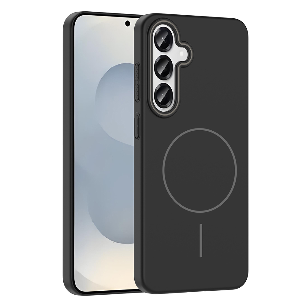 Samsung Galaxy S25 Uyumlu Kılıf M-safe Şarj Özellikli Zore Ruby Sert Kapak