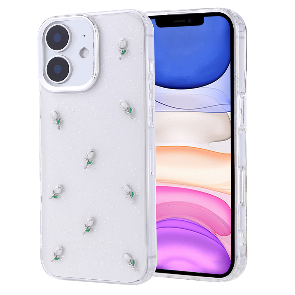 Apple iPhone 11 Uyumlu Kılıf Airbag Tasarımlı Simli Şeffaf Zore Kutup Kapak