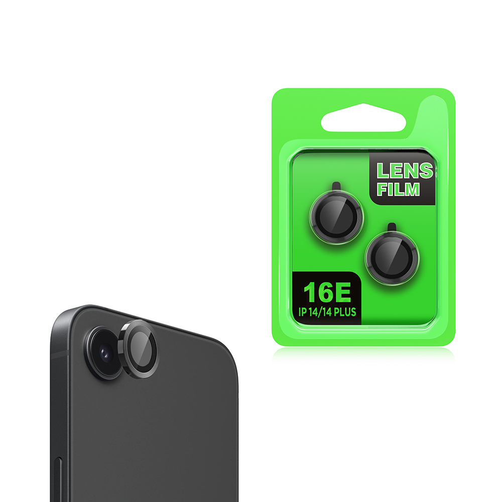 [RNZ-TA117431] Apple iPhone 16E Uyumlu Zore CL-07 Kamera Lens Koruyucu (Siyah)