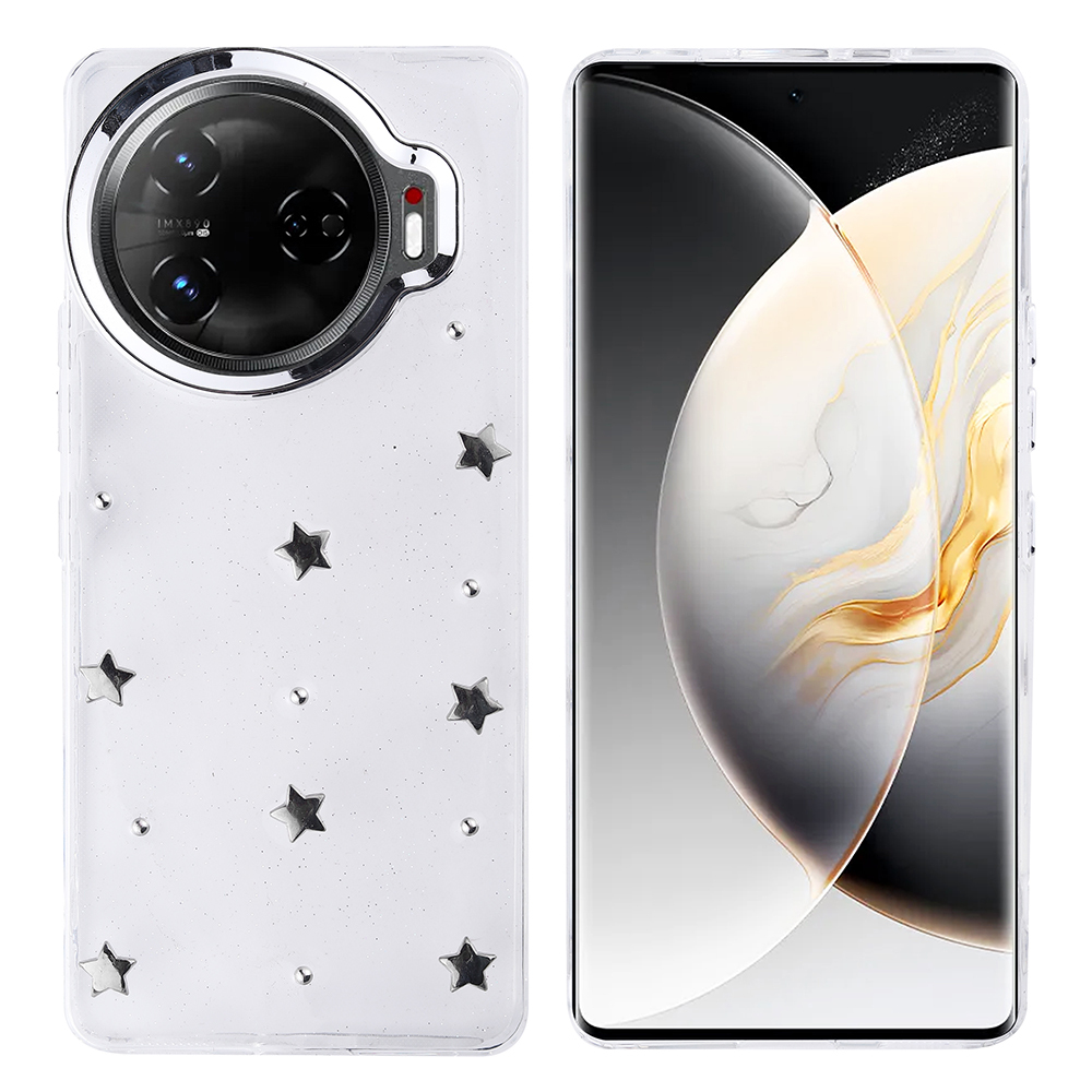 Tecno Camon 30 Pro 5G Uyumlu Kılıf Airbag Tasarımlı Simli Şeffaf Zore Kutup Kapak