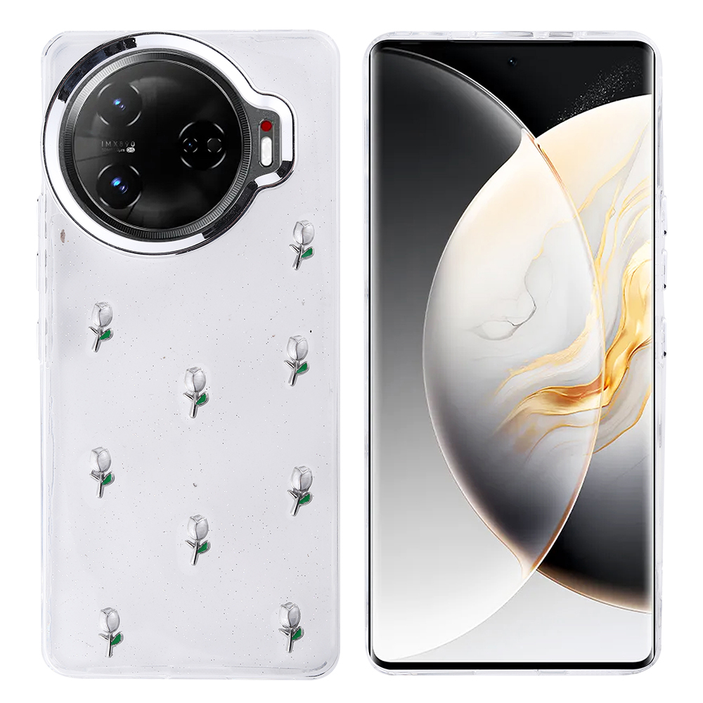Tecno Camon 30 Pro 5G Uyumlu Kılıf Airbag Tasarımlı Simli Şeffaf Zore Kutup Kapak