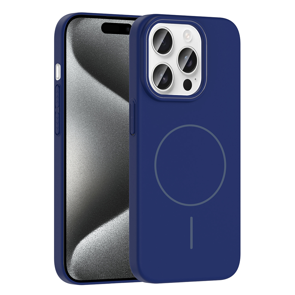 Apple iPhone 15 Pro Uyumlu Kılıf M-safe Şarj Özellikli Zore Ruby Sert Kapak