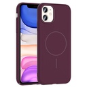 Apple iPhone 11 Uyumlu Kılıf M-safe Şarj Özellikli Zore Ruby Sert Kapak