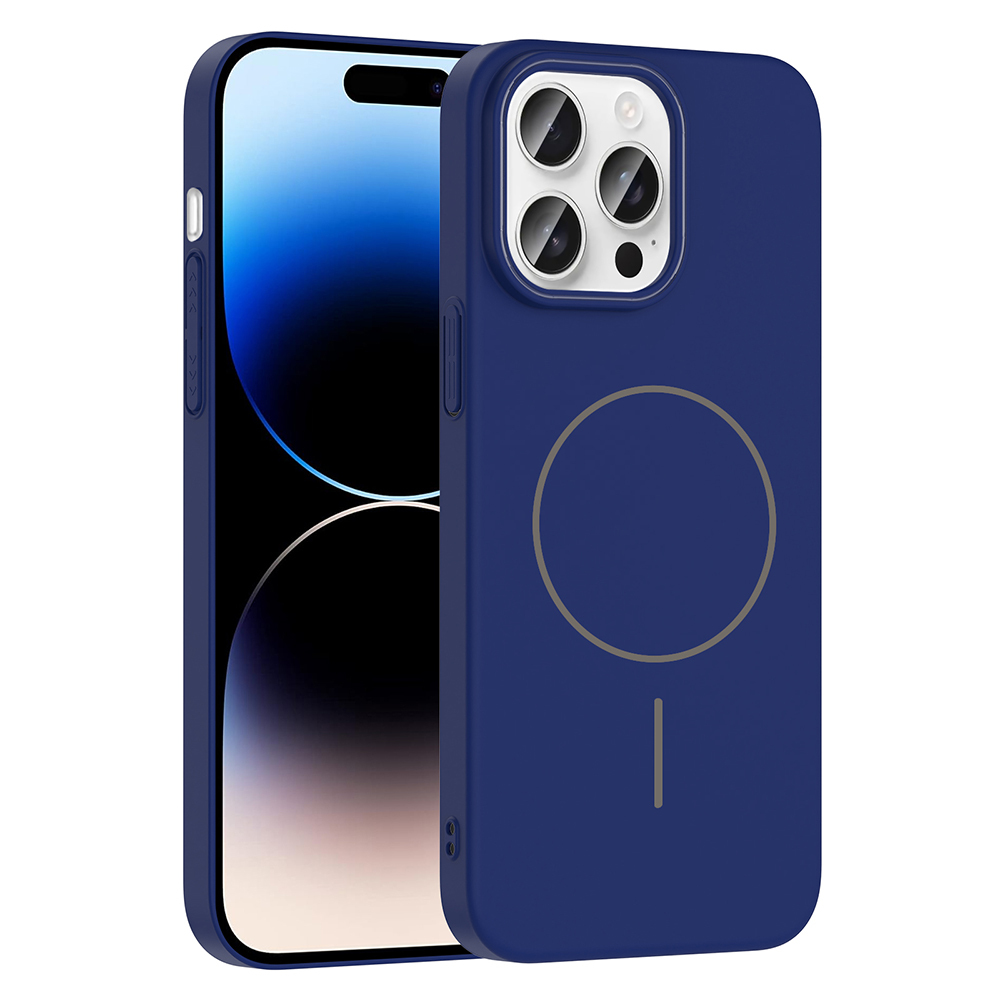 Apple iPhone 14 Pro Max Uyumlu Kılıf M-safe Şarj Özellikli Zore Ruby Sert Kapak